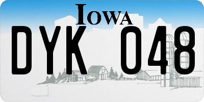 IA license plate DYK048