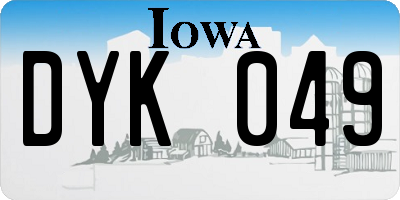 IA license plate DYK049