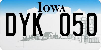 IA license plate DYK050