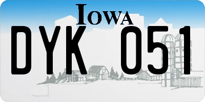 IA license plate DYK051
