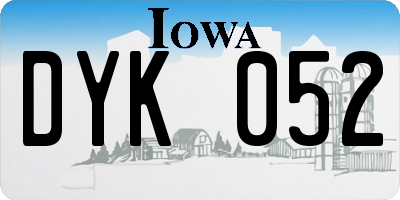 IA license plate DYK052