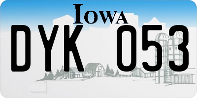 IA license plate DYK053