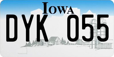 IA license plate DYK055