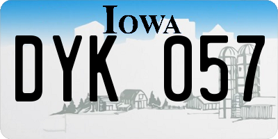 IA license plate DYK057