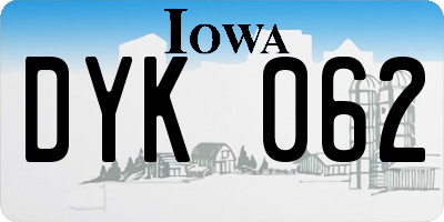 IA license plate DYK062