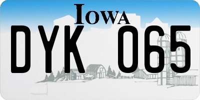 IA license plate DYK065