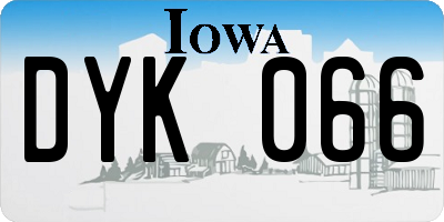 IA license plate DYK066