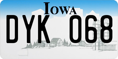 IA license plate DYK068