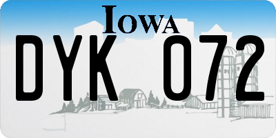 IA license plate DYK072
