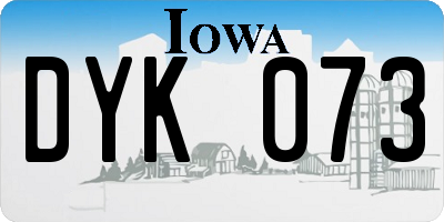 IA license plate DYK073