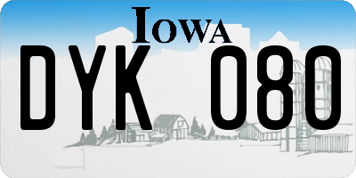 IA license plate DYK080
