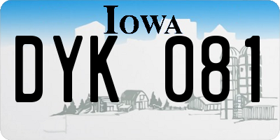 IA license plate DYK081