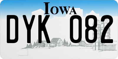 IA license plate DYK082