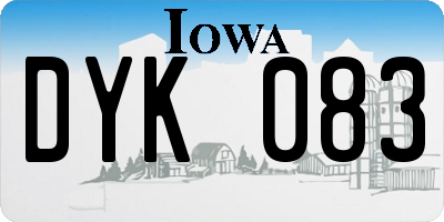 IA license plate DYK083