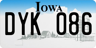 IA license plate DYK086