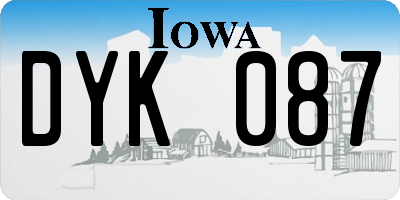 IA license plate DYK087