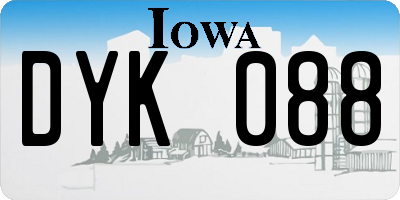 IA license plate DYK088