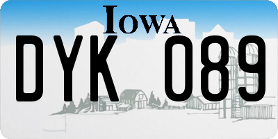 IA license plate DYK089