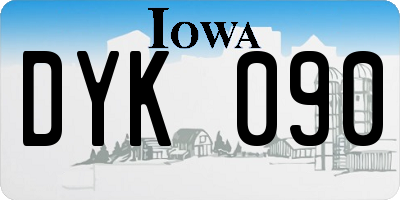 IA license plate DYK090