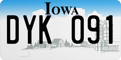 IA license plate DYK091