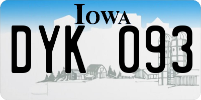 IA license plate DYK093