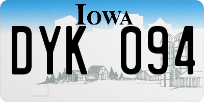IA license plate DYK094