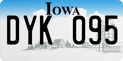 IA license plate DYK095