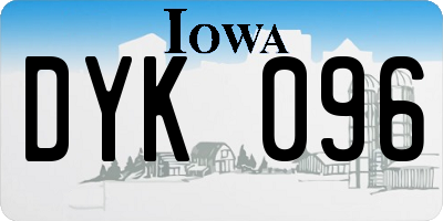 IA license plate DYK096