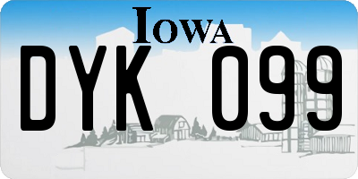 IA license plate DYK099