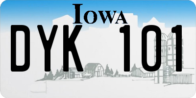 IA license plate DYK101