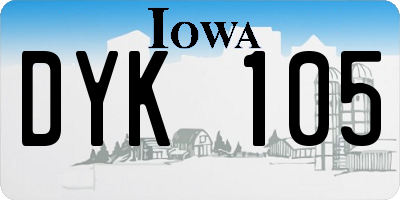 IA license plate DYK105