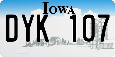 IA license plate DYK107