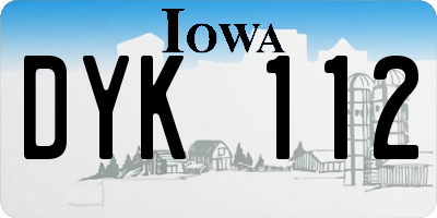 IA license plate DYK112