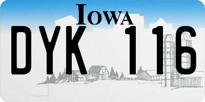 IA license plate DYK116