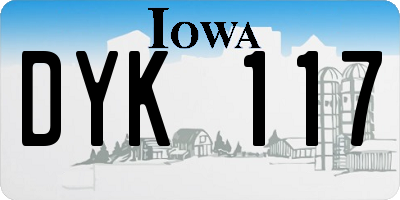 IA license plate DYK117