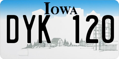 IA license plate DYK120