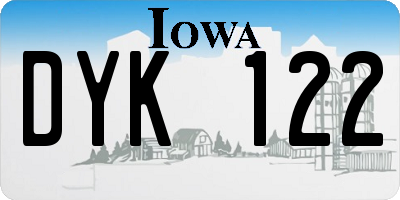 IA license plate DYK122