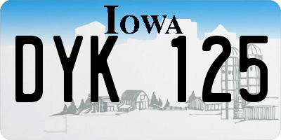 IA license plate DYK125