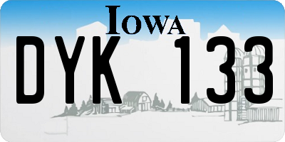 IA license plate DYK133