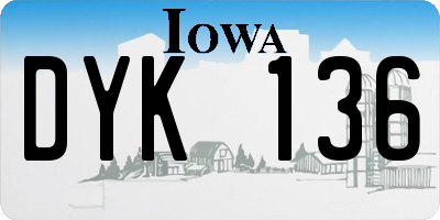 IA license plate DYK136