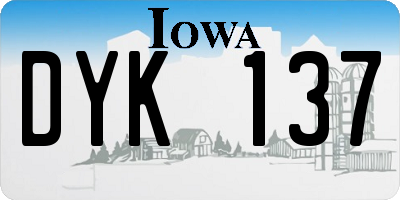 IA license plate DYK137