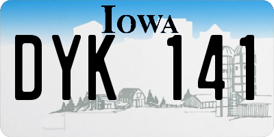 IA license plate DYK141