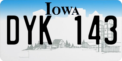 IA license plate DYK143