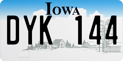 IA license plate DYK144