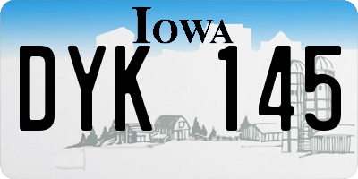IA license plate DYK145