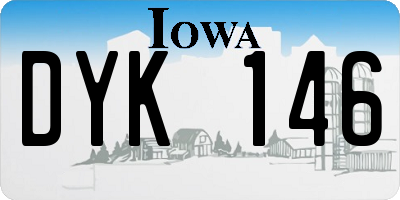 IA license plate DYK146