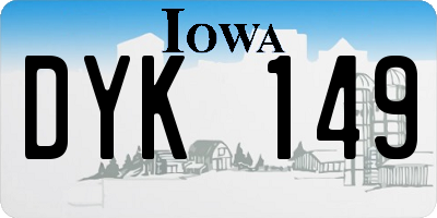 IA license plate DYK149