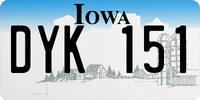 IA license plate DYK151