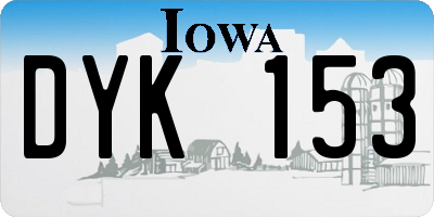 IA license plate DYK153