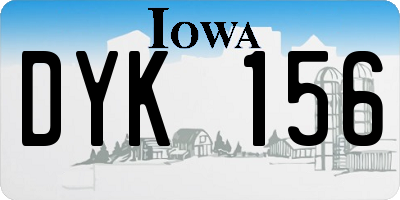 IA license plate DYK156